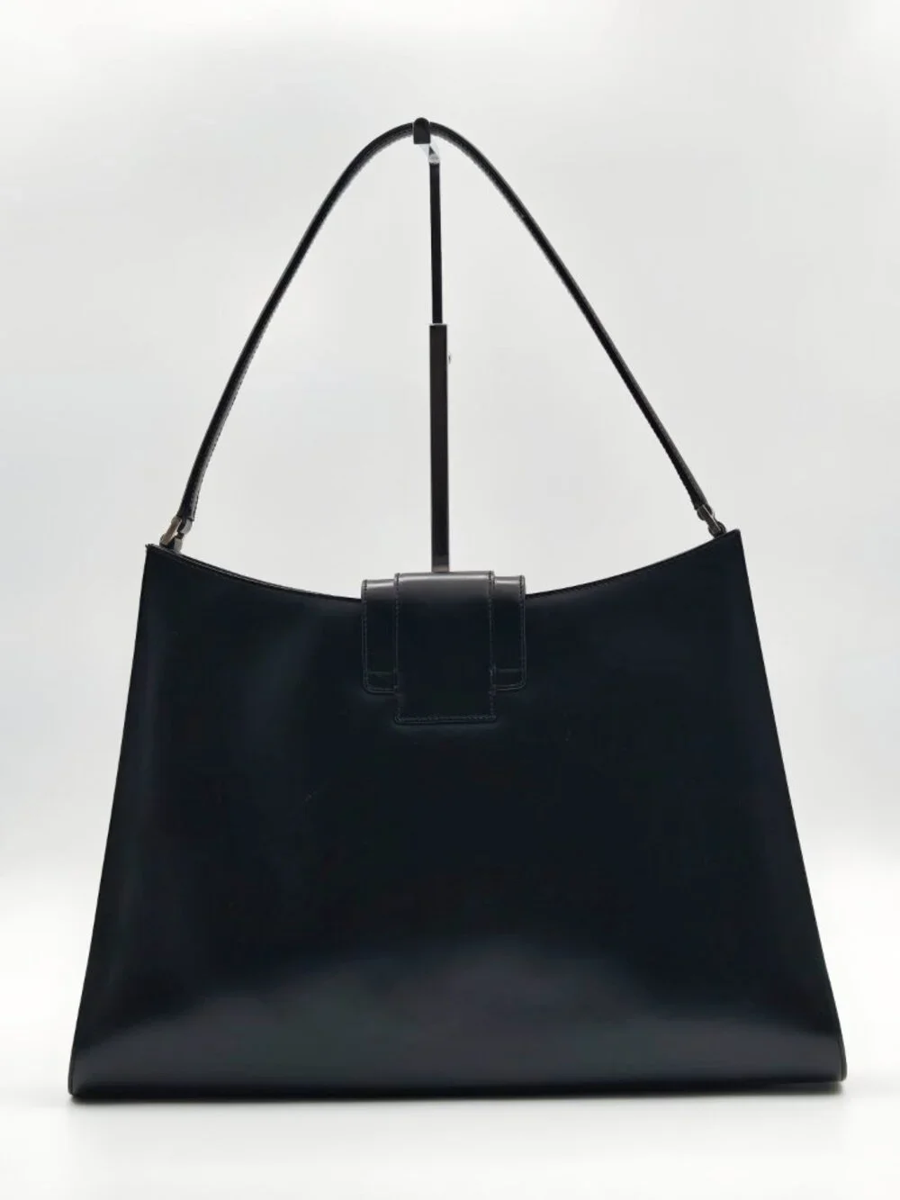 Vintage Salvatore Ferragamo Black Leather Shoulder Bag Gancini Hardware